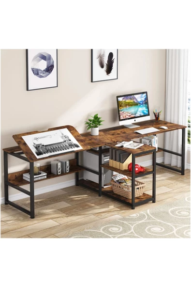 Zizuva Tasarım Barok Iki Kişilik Çizim Ve Bilgisayar Masası ürün görseli