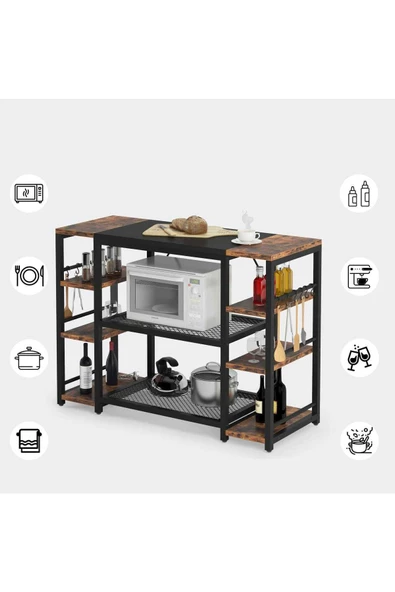 Zizuva Tasarım Tel Raflı Açık Mutfak Dolabı - 5