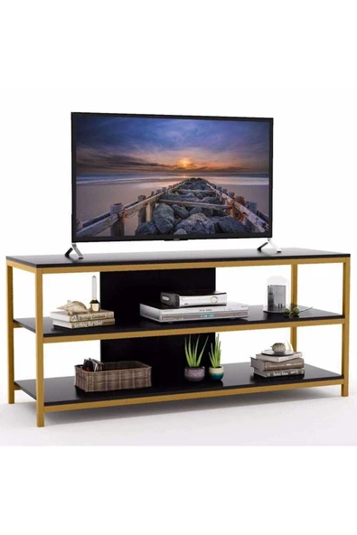 Zizuva Tasarım Siyah Gold Tv Ünitesi&sehpası - 4