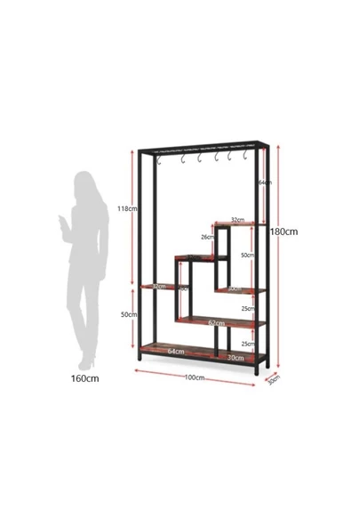 Zizuva Özel Tasarım Siyah Çiçeklik & Saksılık Ve Düzenleyici - Resim 3