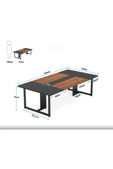 Zizuva Tasarım Modern Ofis Toplantı Çalışma Masası - 7