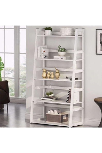 Zizuva Tasarım 5 Raflı Beyaz Kitaplık ürün görseli