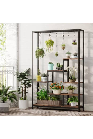 Zizuva Özel Tasarım Ceviz Çiçeklik & Saksılık Ve Düzenleyici - Resim 2