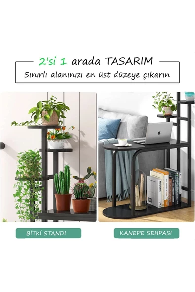 Zizuva Tasarım Çok Amaçlı Siyah Çiçeklik Saksılık Modeli - Resim 6