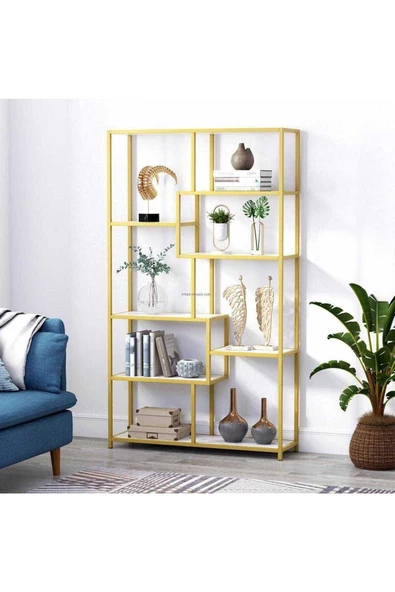 Zizuva Tasarım Gold Dekoratif Kitaplık - 4