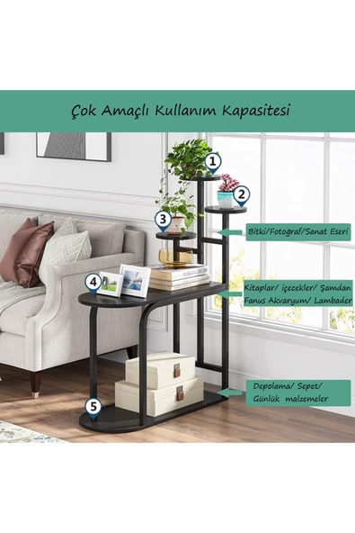 Zizuva Tasarım Çok Amaçlı Siyah Çiçeklik Saksılık Modeli - Resim 5