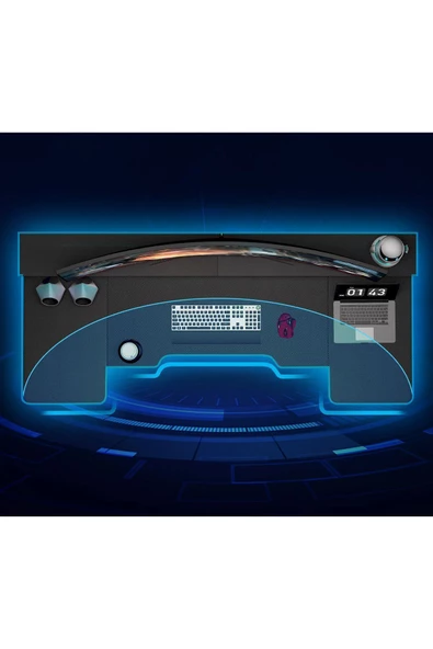 Zizuva Tasarım Siyah Gaming&çalışma Masası - Resim 3