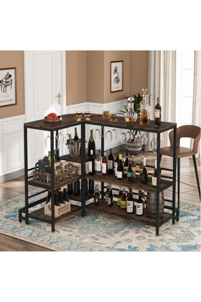 Zizuva Tasarım L Model Çok Amaçlı Düzenleyici Bar Masası - Resim 2