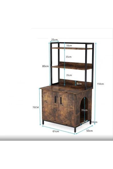 Zizuva Tasarım Çok Amaçlı Dolap Kedi Ve Köpek Yuva Sistemli Model - 8
