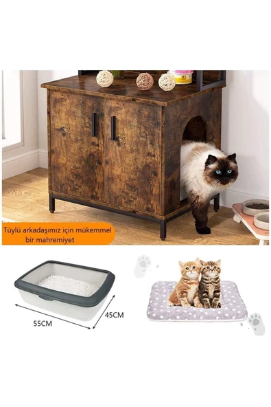 Zizuva Tasarım Çok Amaçlı Dolap Kedi Ve Köpek Yuva Sistemli Model - 4