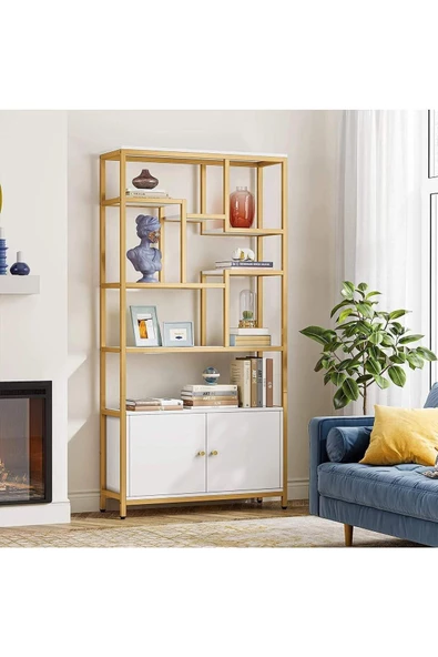 Zizuva Tasarım Dolaplı Gold Kitaplık - 5