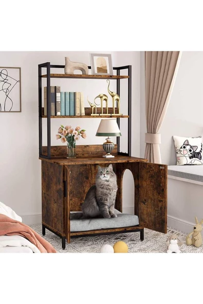 Zizuva Tasarım Çok Amaçlı Dolap Kedi Ve Köpek Yuva Sistemli Model - 2