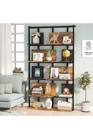 Zizuva Modern 5 Raflı Kitaplık-açık Raf Ünitesi - 3