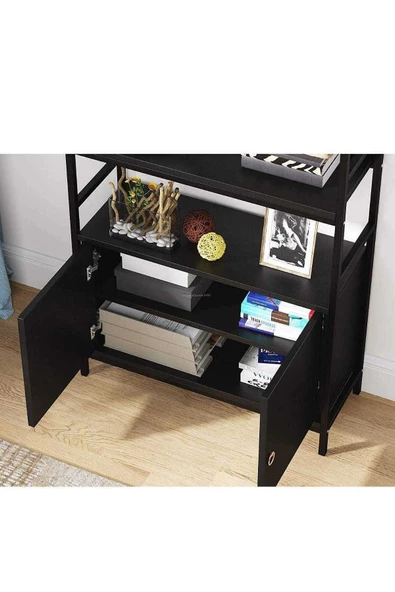 Zizuva Tasarım Dolaplı Siyah Kitaplık Modeli - Resim 4