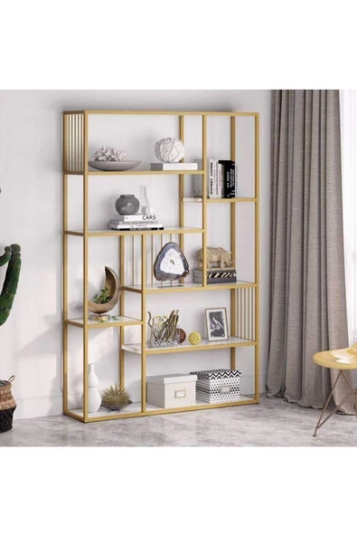 Zizuva Tasarım Gold 7 Raflı Kitaplık Ve Düzenleyici - 3