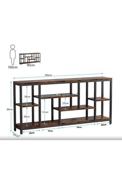 Zizuva Tasarım Raflı Çok Amaçlı Konsol - Resim 6