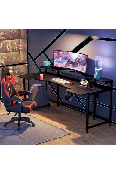 Zizuva Tasarım Siyah Gaming&çalışma Masası ürün görseli 1