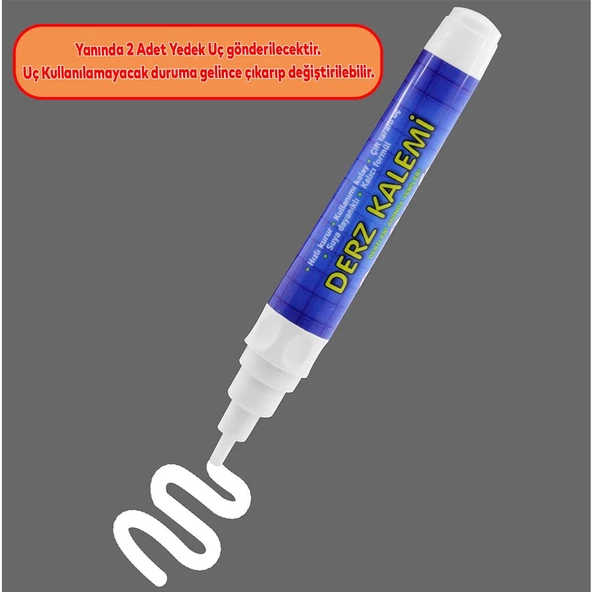 Faynas Beyaz Derz Yenileme Seti 380 Gr Derz Dolgu + Derz Kazıyıcı + 2'li Derz Kalemi (3'lü Set) - 7