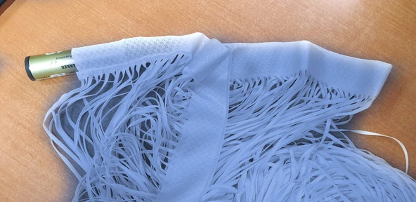 DÜZ İP MAVİ RUSTİK EN 100 CM BOY 210 CM HAZIR İP PERDE ürün görseli