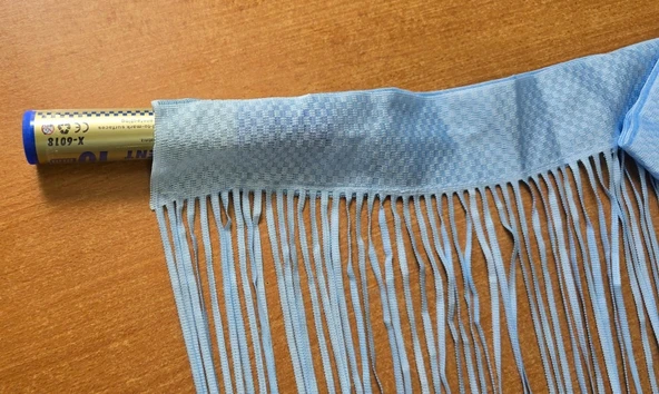 DÜZ İP MAVİ RUSTİK EN 100 CM BOY 210 CM HAZIR İP PERDE - Resim 3