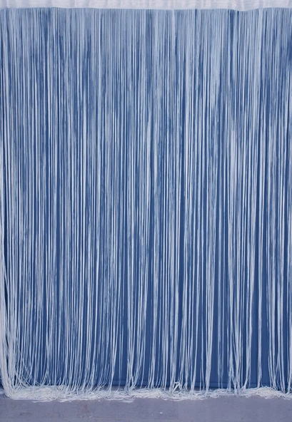 DÜZ İP MAVİ RUSTİK EN 100 CM BOY 210 CM HAZIR İP PERDE - Resim 6