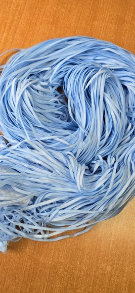 DÜZ İP MAVİ RUSTİK EN 100 CM BOY 210 CM HAZIR İP PERDE - Resim 4