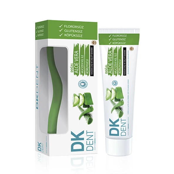 DERMOKİL DK DENT DİŞ MACUNU + FIRÇA DOĞAL ALOE VERA KİL 75 ML