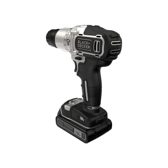 Black&Decker Silver Çift Akülü Darbeli Matkap Seti 18V 2x1.5 Amper BDCHD18SC2K-QW - 2