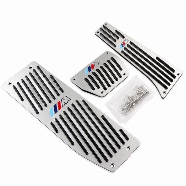 Bmw f10 pedal seti takımı otomotik 3 parça ///M logolu vidalı