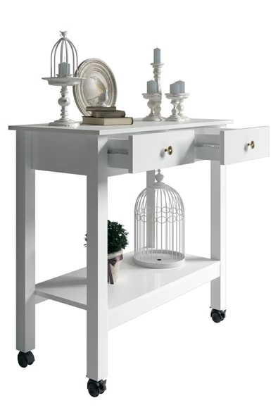 Boyut Mobilya Servant, 2 Çekmeceli, Tekerlekli Servis Sehpası, Kahve Köşesi - 3