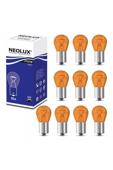 93 AMPUL NEOLUX 12V 21W SARI ÇAPRAZ TIRNAK (K50)