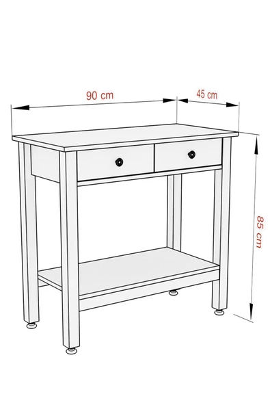 Boyut Mobilya 2 Çekmeceli, Sabit Ayaklı, Dekoratif Dresuar, Konsol - 4
