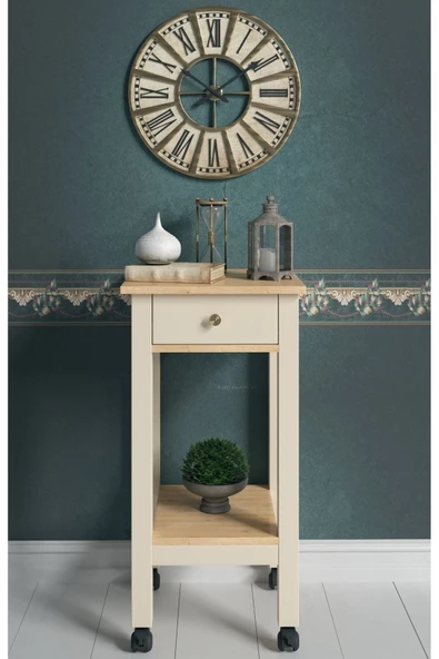 Boyut Mobilya Tek Çekmeceli, Tekerlekli Dekoratif Servis Sehpası, Servant