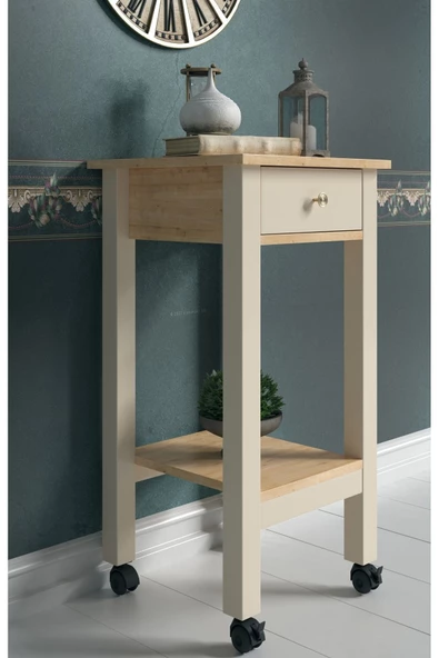 Boyut Mobilya Tek Çekmeceli, Tekerlekli Dekoratif Servis Sehpası, Servant - 2