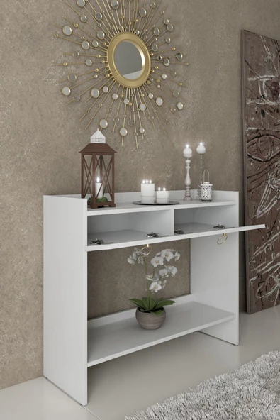 Boyut Mobilya 2 Kapaklı, Sabit Ayaklı, Dekoratif Dresuar (90 CM) - 3