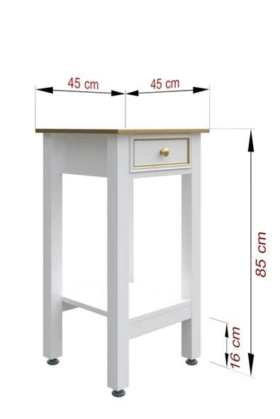 Boyut Mobilya Tek Çekmeceli, Sabit Ayaklı Dekoratif Dresuar - 4