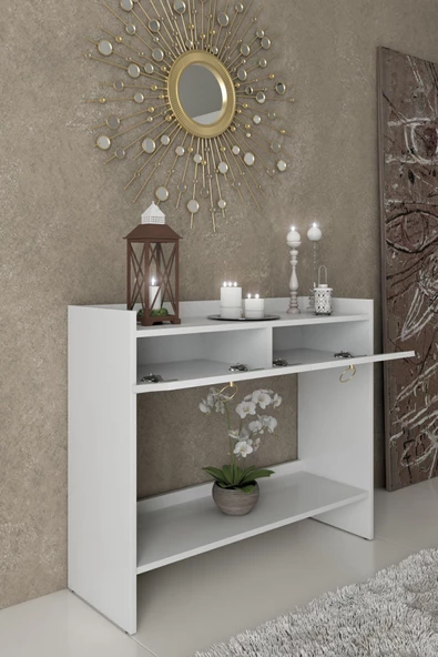 Boyut Mobilya 2 Kapaklı, Sabit Ayaklı, Dekoratif Dresuar (80 CM) - 3