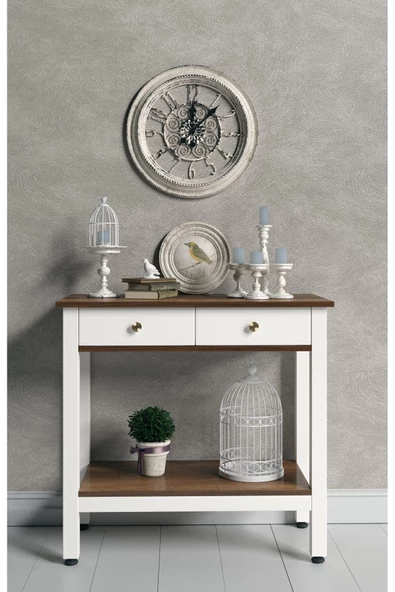 Boyut Mobilya 2 Çekmeceli, Sabit Ayaklı, Dekoratif Dresuar, Konsol