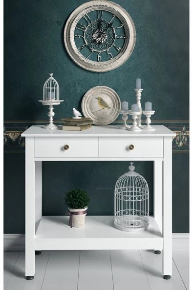 Boyut Mobilya 2 Çekmeceli, Sabit Ayaklı, Dekoratif Dresuar, Konsol