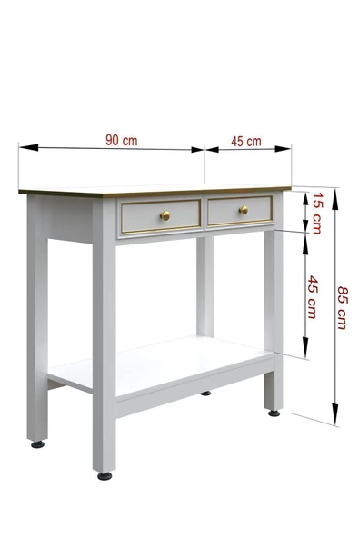 Boyut Mobilya 2 Çekmeceli, Sabit Ayaklı, Dekoratif Dresuar, Konsol - 4