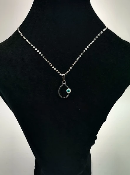 Çift Zİncirli  Gümüş Renk Figürlü Kolye ürün görseli 1