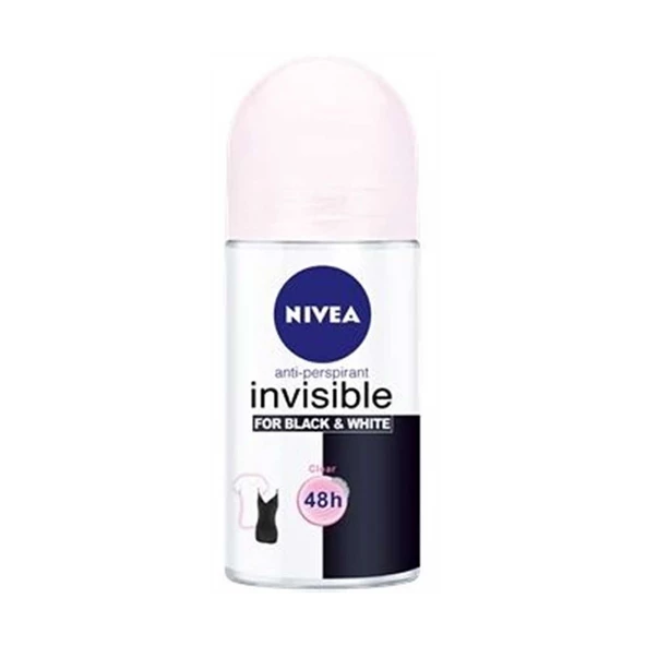 Nivea Women Black & White Invisible Clear Kadın Roll-On 50 ml ürün görseli