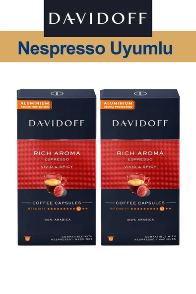 Davidoff Nespresso Uyumlu Kapsül Kahve Rich Espresso 2 x 10 adet