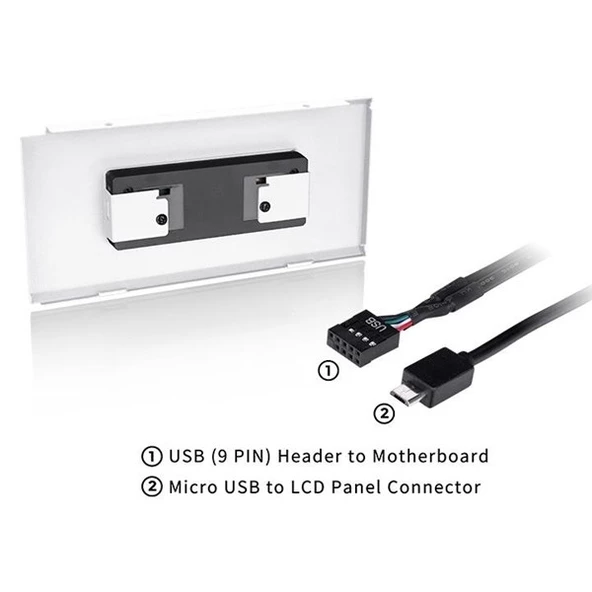 Thermaltake AC-064-OO6NAN-A1 Ceres 500 kasa için 3,9" LCD Panel Kiti Beyaz - Resim 2