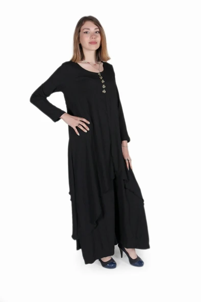 Günlük Yazlık Salaş Kadın İki Katlı Elbise - 2