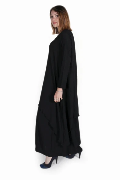 Günlük Yazlık Salaş Kadın İki Katlı  Elbise - 4