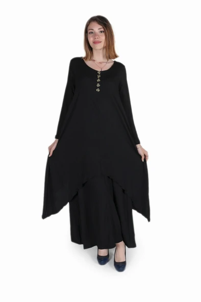 Günlük Yazlık Salaş Kadın İki Katlı Elbise - 5