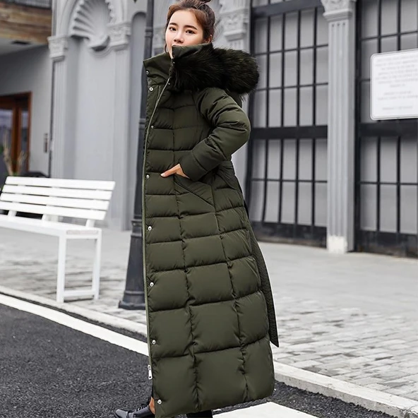 Günlük Kışlık Tam Boy Şişme Kadın Mont - Resim 2