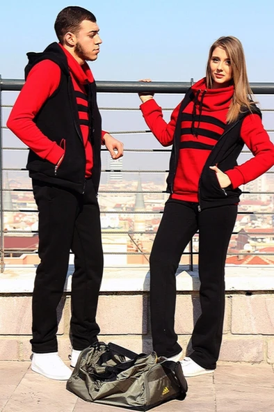 Günlük Kışlık Sevgili Eşofman Tekli Kadın Takım - 2