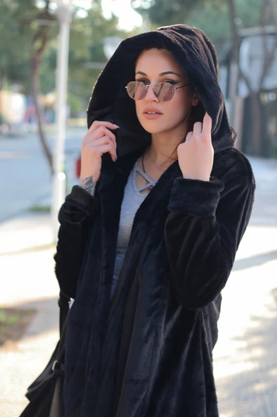 Kışlık Kürk Kadın Ceket Tam Boy - Resim 5